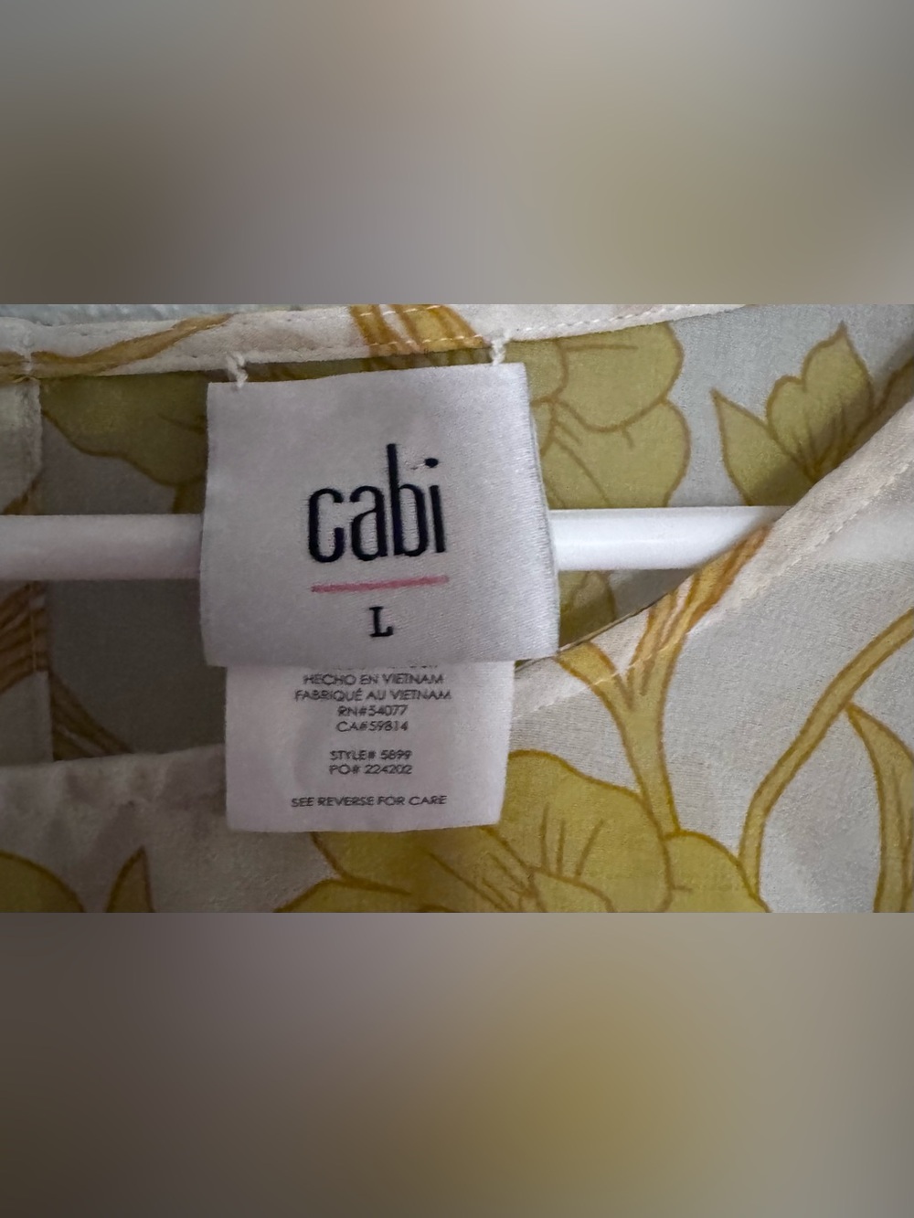 CAbi Yellow Floral Flutter Sleeve Blouse - Picture 7 of 8